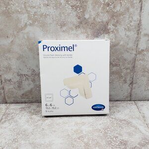 5 Pcs Bordered Foam Silicone Dressing Square Sterile Proximel 6 X 6 Exp 03/2026